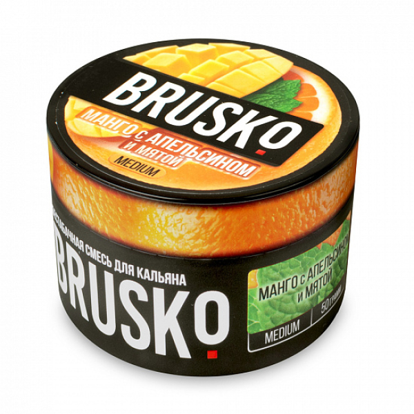 Смесь Brusko Medium Манго апельсин мята 50 грамм в Екатеринбурге