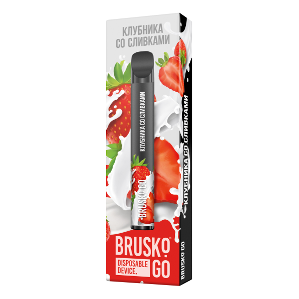 Одноразовая электронная сигарета Brusko Go Клубника Со Сливками 800 затяжек в Екатеринбурге