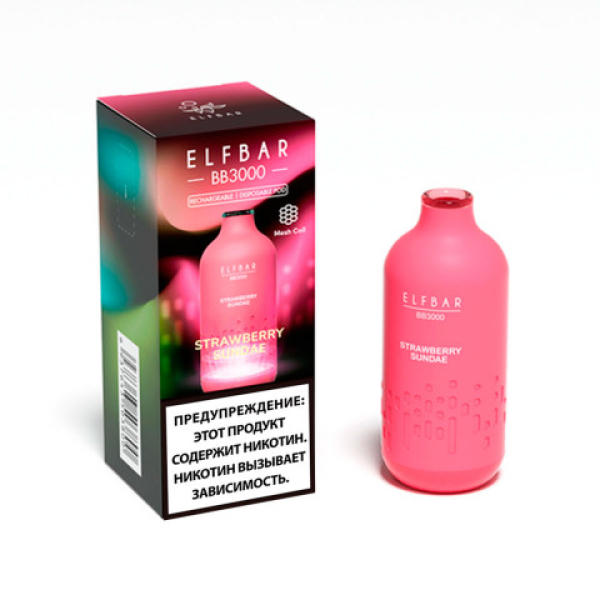 Elfbar BB3000 Мороженое с клубничным джемом, 3000 тяг в Екатеринбурге