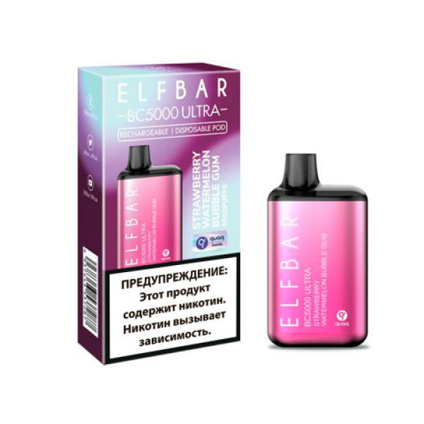 Elfbar BC5000 (Клубничная арбузная жвачка), 5000 тяг в Екатеринбурге