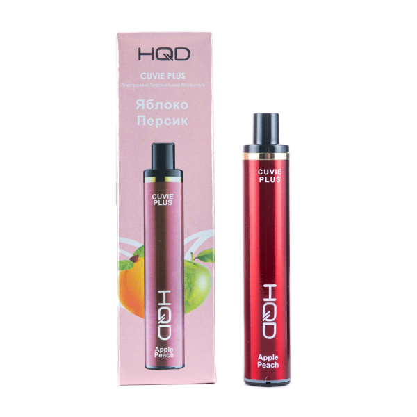 Одноразовая электронная сигарета HQD Cuvie Plus Apple Peach (Яблоко Персик) 1200 затяжек в Екатеринбурге