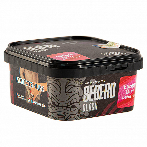 Табак SEBERO BLACK BUBBLE GUM 200 гр в Екатеринбурге