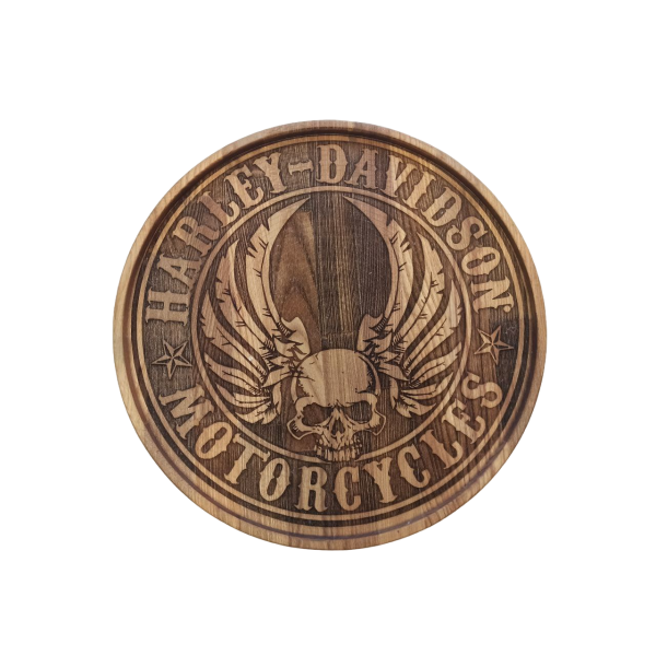 ХукаСтол Поднос Harley Davidson (Коричневый, Бук) для кальяна в Екатеринбурге