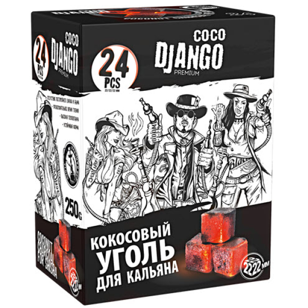 Уголь Coco Django для кальяна 24 шт в Екатеринбурге