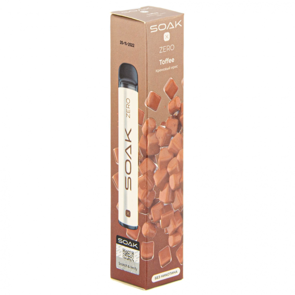 SOAK X ZERO Toffee 1500 затяжек (без никотина) в Екатеринбурге