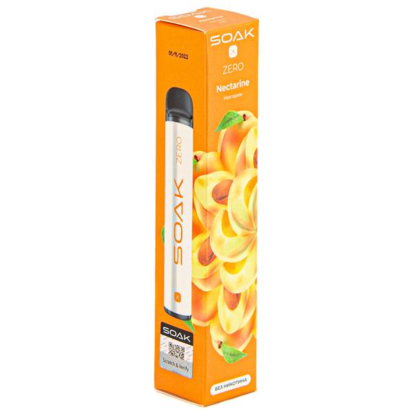 SOAK X ZERO Nectarine 1500 затяжек (без никотина) в Екатеринбурге