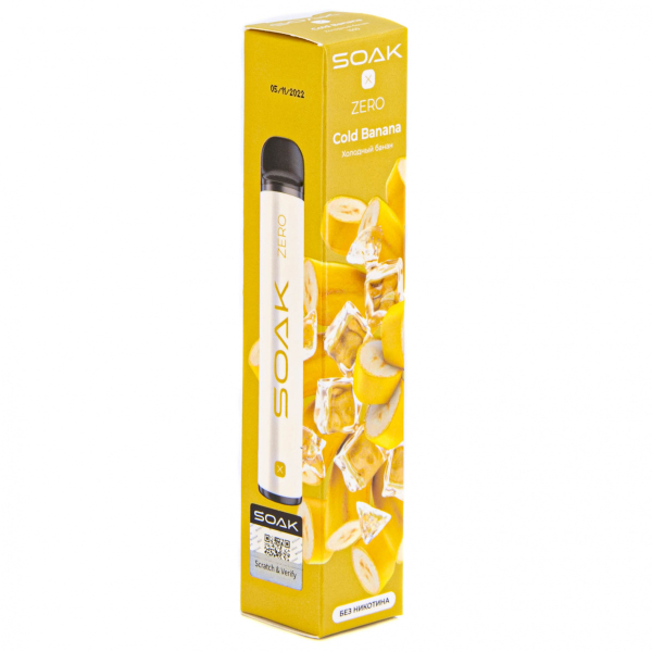 SOAK X ZERO Cold banana 1500 затяжек (без никотина) в Екатеринбурге