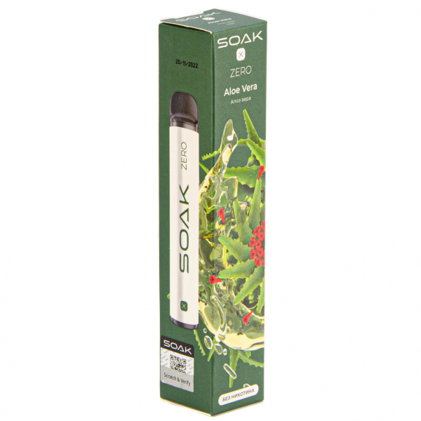 SOAK X ZERO Aloe vera 1500 затяжек (без никотина) в Екатеринбурге