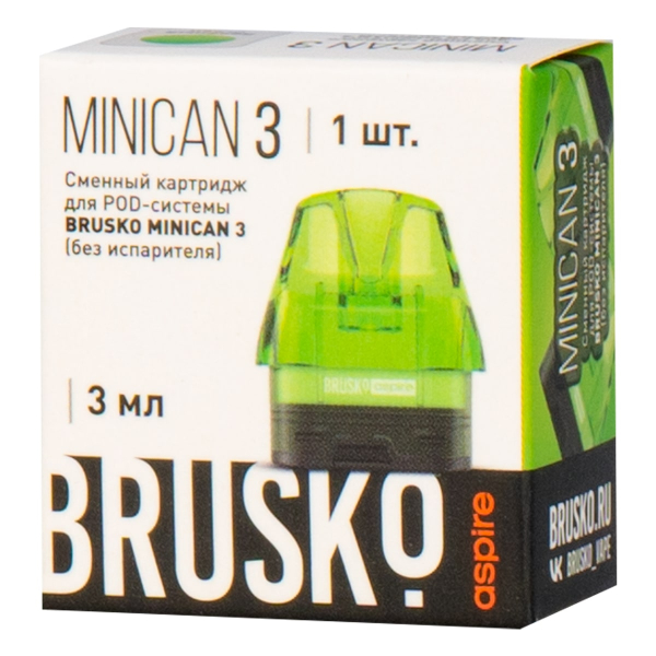 Картридж Brusko Minican 3 зелёный в Екатеринбурге