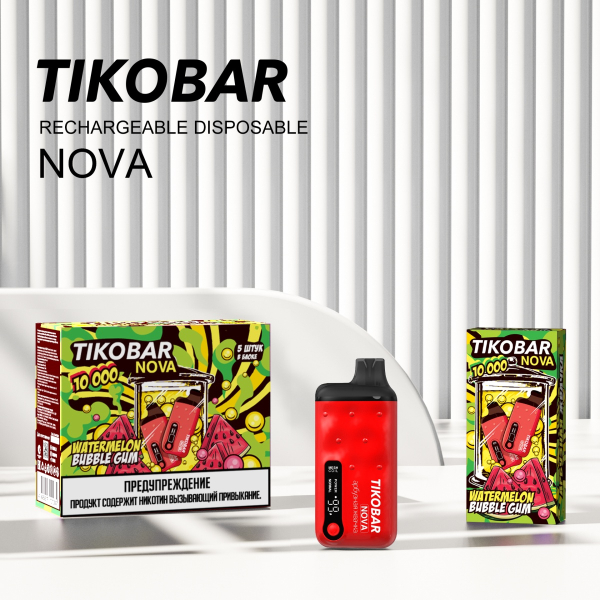 Электронка Tikobar Nova Арбузная Жвачка 10000 Затяжек в Екатеринбурге