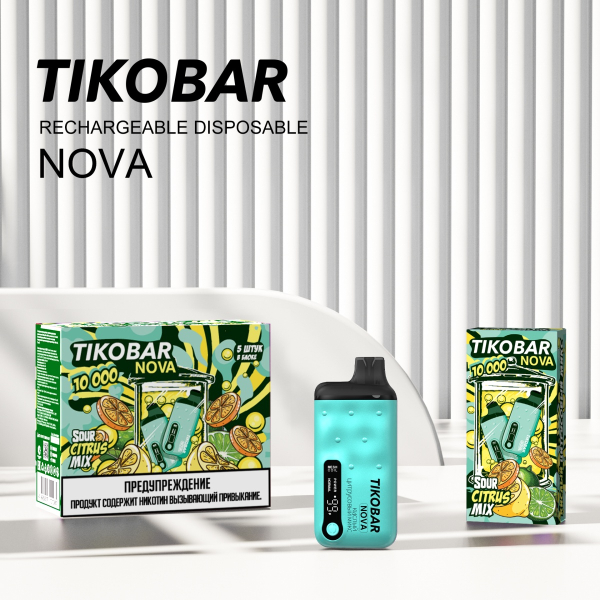 Электронка Tikobar Nova Кислый Цитрусовый Микс 10000 Затяжек в Екатеринбурге