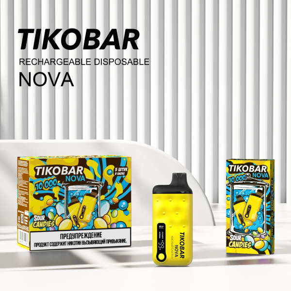 Электронка Tikobar Nova Кислые Конфеты 10000 Затяжек в Екатеринбурге