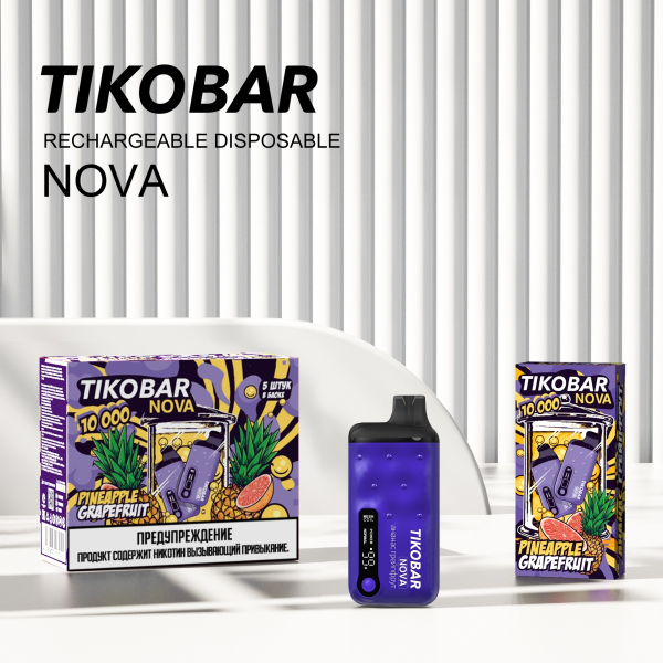 Электронка Tikobar Nova Ананас Грейпфрут 10000 Затяжек в Екатеринбурге