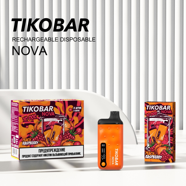 Электронка Tikobar Nova Персик Малина 10000 Затяжек в Екатеринбурге