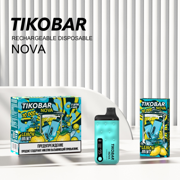 Электронка Tikobar Nova Лимон Мята 10000 Затяжек в Екатеринбурге