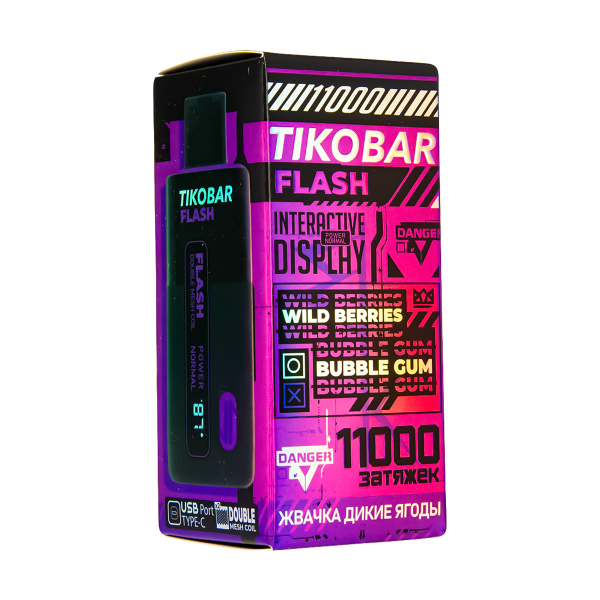Электронка Tikobar Flash Жвачка Дикие Ягоды 11000 Затяжек в Екатеринбурге
