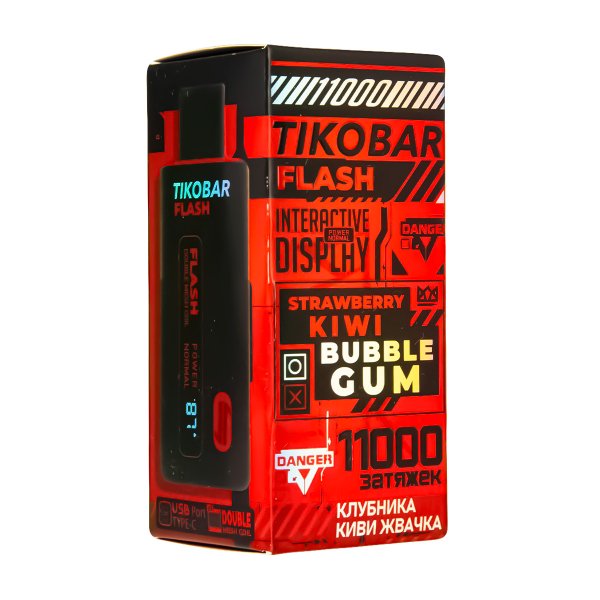 Электронка Tikobar Flash Клубника Киви Жвачка 11000 Затяжек в Екатеринбурге