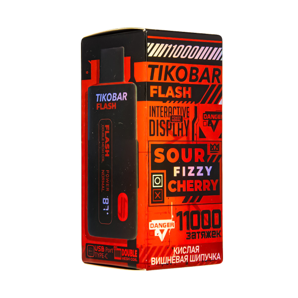 Электронка Tikobar Flash Кислая Вишнёвая Шипучка 11000 Затяжек в Екатеринбурге