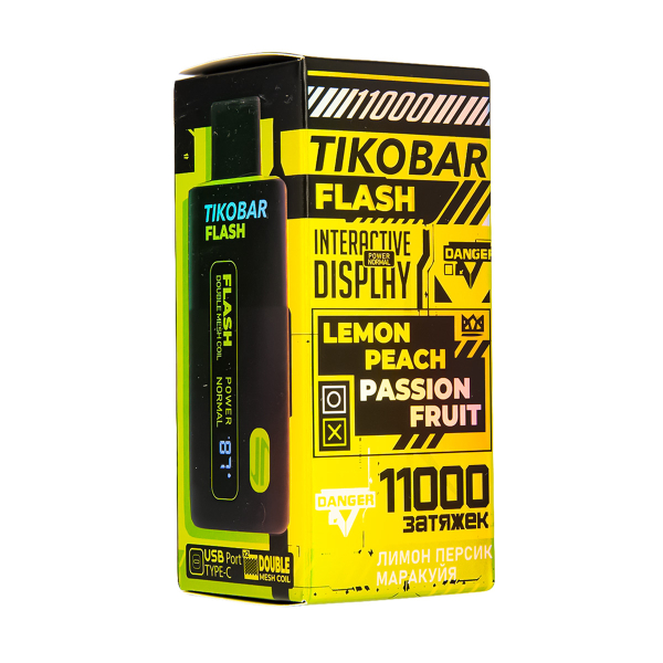 Электронка Tikobar Flash Лимон Персик Маракуйя 11000 Затяжек в Екатеринбурге