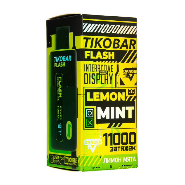 Электронка Tikobar Flash Лимон Мята 11000 Затяжек в Екатеринбурге
