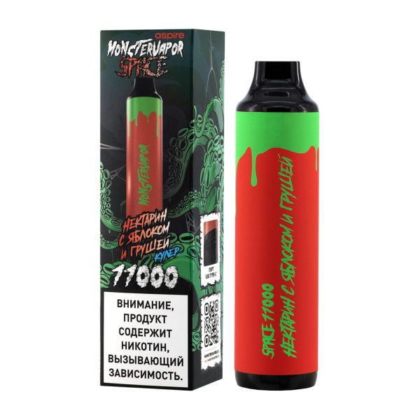 Электронка Monstervapor Space Нектарин Яблоко И Груша (11000 Затяжек) в Екатеринбурге