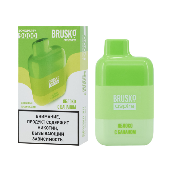 Электронка Brusko Longparty Яблоко И Банан (9000 Затяжек) в Екатеринбурге