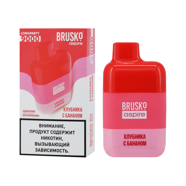 Электронка Brusko Longparty Клубника И Банан (9000 Затяжек) в Екатеринбурге