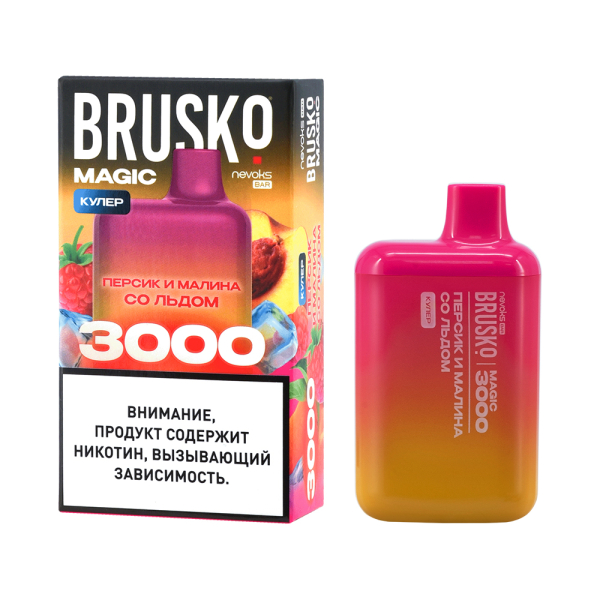 Электронка Brusko Magic Персик И Малина Со Льдом (3000 Затяжек) в Екатеринбурге