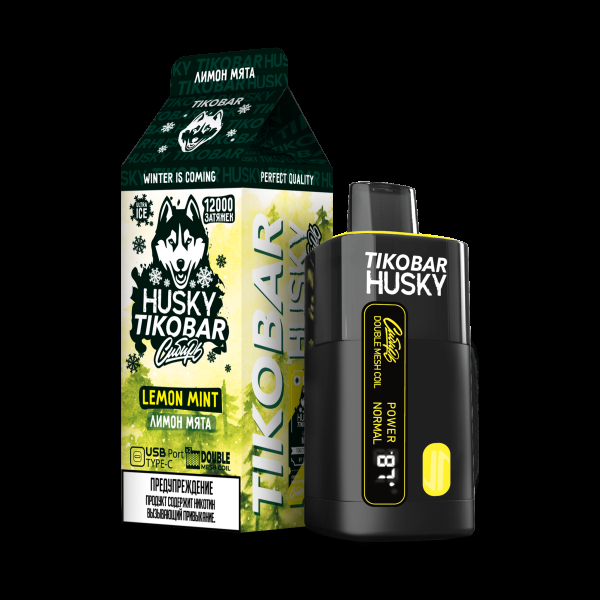 Электронка Tikobar Husky Сибирь Лимон Мята 12000 Затяжек в Екатеринбурге