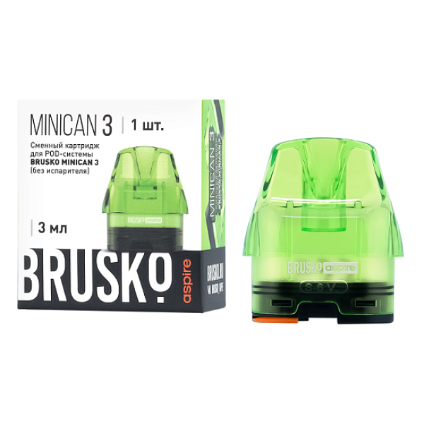 Сменный Картридж Brusko Minican 3, (Зелёный), 3 Мл, Упак. 1 Шт в Екатеринбурге