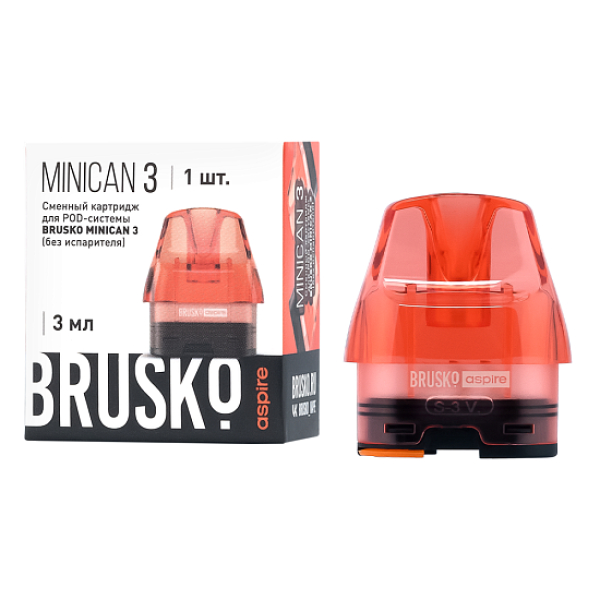 Сменный Картридж Brusko Minican 3, (Красный), 3 Мл, Упак. 1 Шт в Екатеринбурге