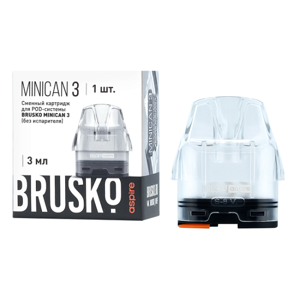 Сменный Картридж Brusko Minican 3, (Прозрачный), 3 Мл, Упак. 1 Шт в Екатеринбурге