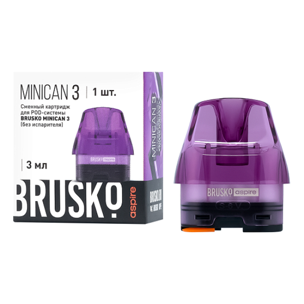 Сменный Картридж Brusko Minican 3, (Фиолетовый), 3 Мл, Упак. 1 Шт в Екатеринбурге