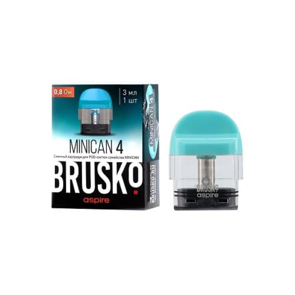 Сменный Картридж Brusko Minican 4 (3Мл) 0,8 Ом, Упак. 1 Шт голубой в Екатеринбурге