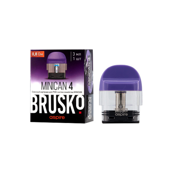 Сменный Картридж Brusko Minican 4 (3Мл) 0,8 Ом, Упак. 1 Шт синий в Екатеринбурге