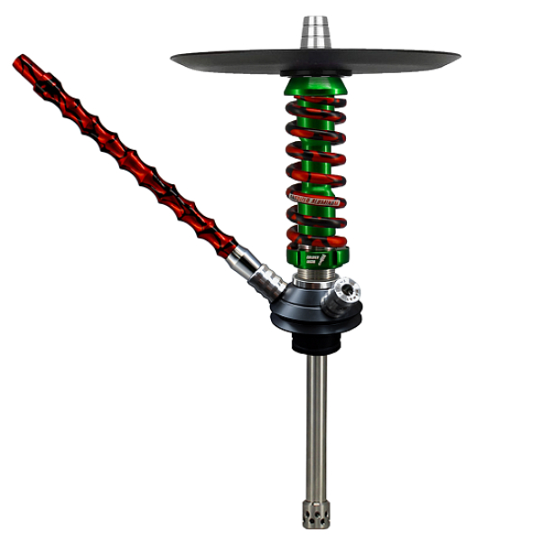 Кальян Mamay Customs Coilovers Micro Зеленый Красный Сплеш  в Екатеринбурге