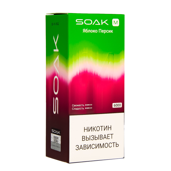 ЭСДН SOAK M Apple Peach Bonbon 6000 тяг в Екатеринбурге