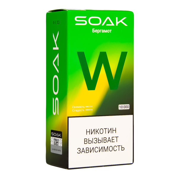 Электронная сигарета Soak W Бергамот 10000 в Екатеринбурге