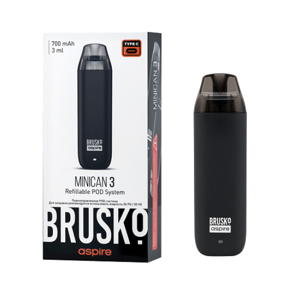 POD-система Brusko Minican 3 Чёрный в Екатеринбурге