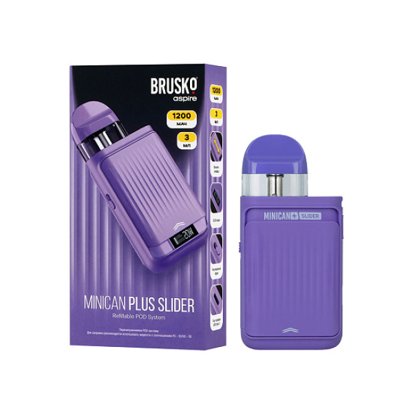 POD-система Brusko Minican Plus Slider Фиолетовый в Екатеринбурге