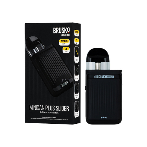 POD-система Brusko Minican Plus Slider Чёрный в Екатеринбурге