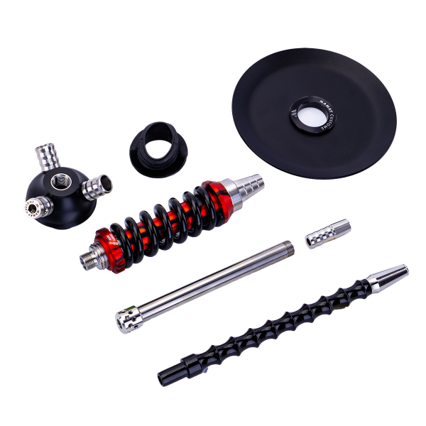 Кальян Mamay Customs Coilover Micro Чёрно Красный Сплеш в Екатеринбурге