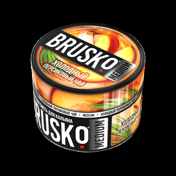 Бестабачная смесь Brusko Холодный Персиковый Чай Medium 50 грамм в Екатеринбурге