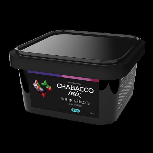 Бестабачная смесь Chabacco Mix Strawberry Mojito Клубничный Мохито  Medium 200 грамм в Екатеринбурге