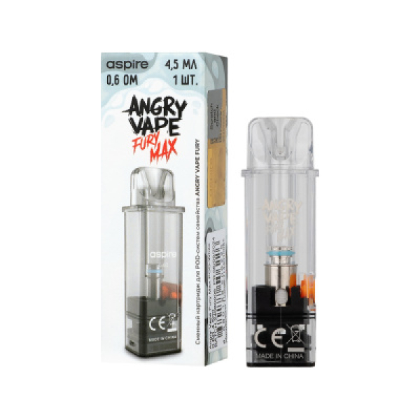 Картридж Angry Vape Fury Max Белый 45 мл 0.6 Ом ( 1 шт.) в Екатеринбурге
