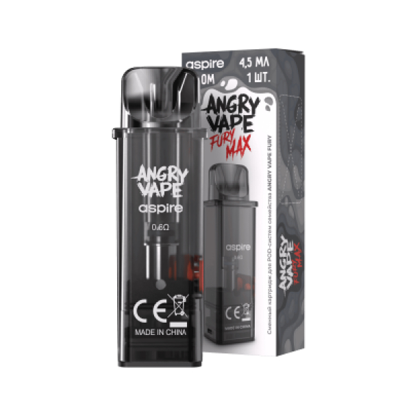 Картридж Angry Vape Fury Max Чёрный 45 мл 0.6 Ом ( 1 шт.) в Екатеринбурге