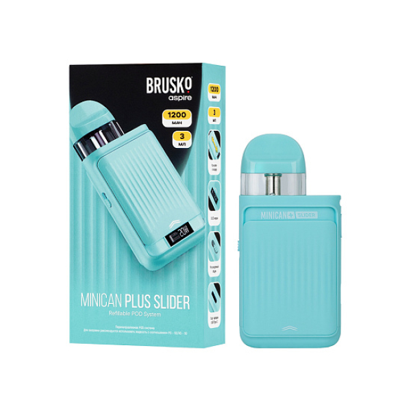 POD-система Brusko Minican      Plus Slider Бирюзовый в Екатеринбурге