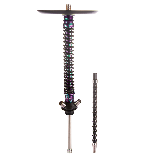 Кальян Mamay Customs Coilover Большой  Пурпурный/бирюзовый Сплеш Чёрный в Екатеринбурге