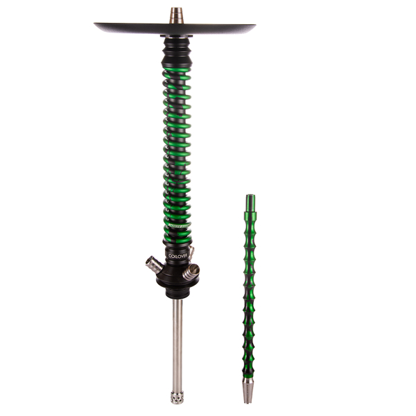 Кальян Mamay Customs Coilover Большой  Черный Зелёный Сплеш в Екатеринбурге