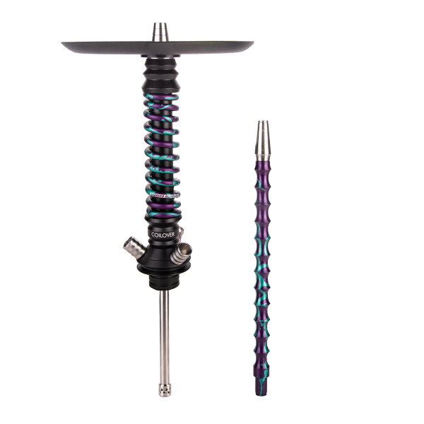 Кальян Mamay Customs Coilover Mini  Чёрный Фиолетовый/бирюзовый Сплеш в Екатеринбурге